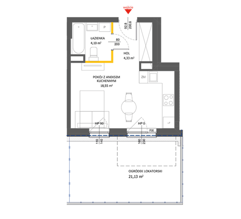 Plan 1 pok. 27m²