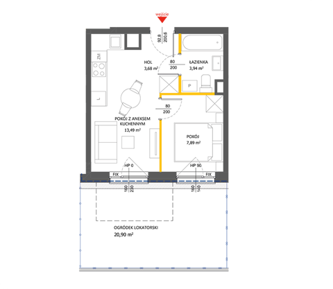 Plan 2 pok. 29m²