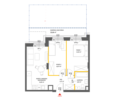 Plan 3 pok. 50m²