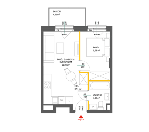 Plan 2 pok. 35m²