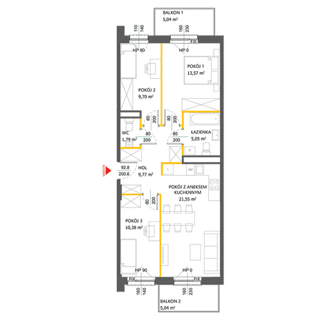 Plan 4 pok. 72m²