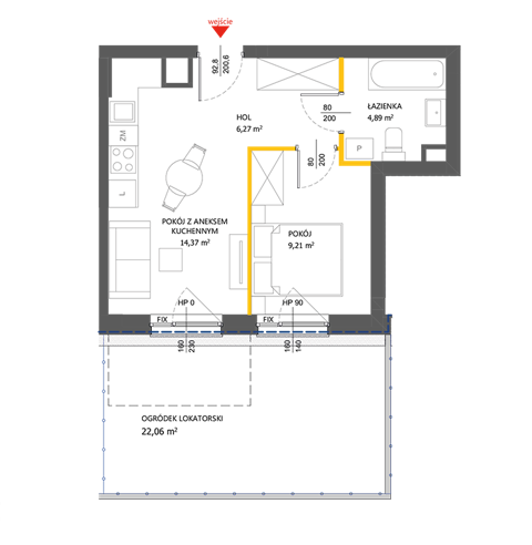 Plan 2 pok. 35m²