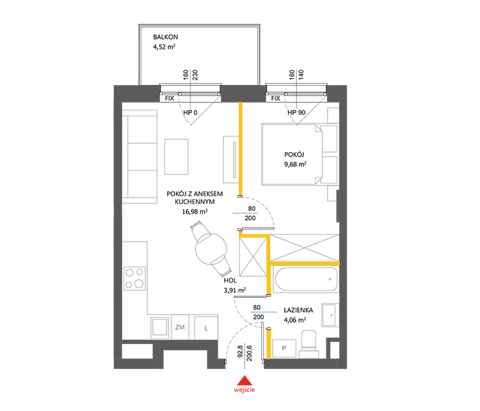 Plan 2 pok. 35m²