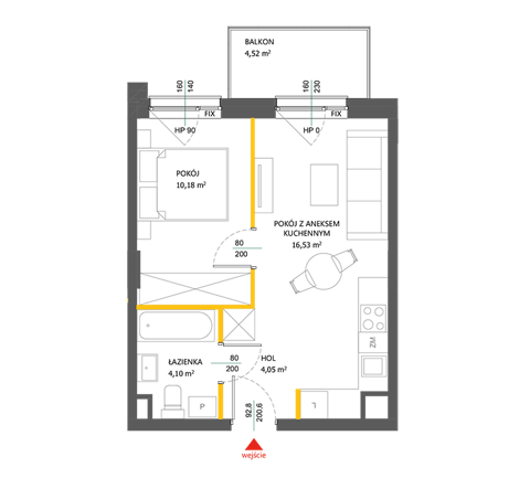 Plan 2 pok. 35m²
