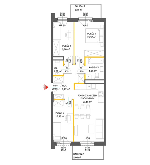 Plan 4 pok. 72m²