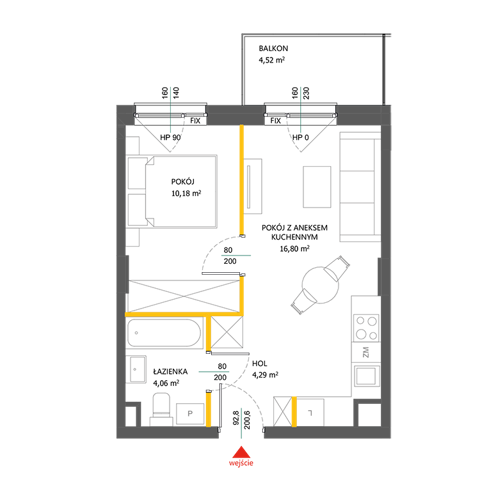 Plan 2 pok. 35m²