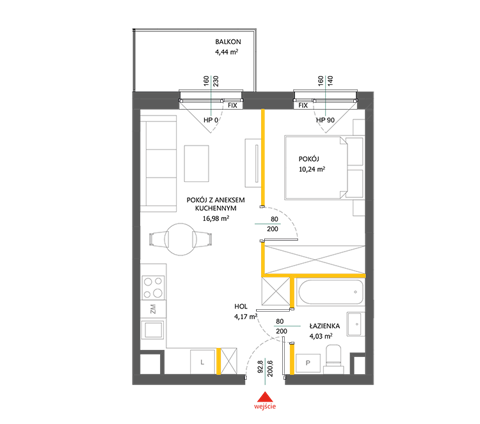 Plan 2 pok. 35m²