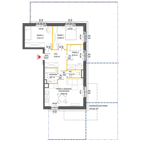 Plan 4 pok. 71m²