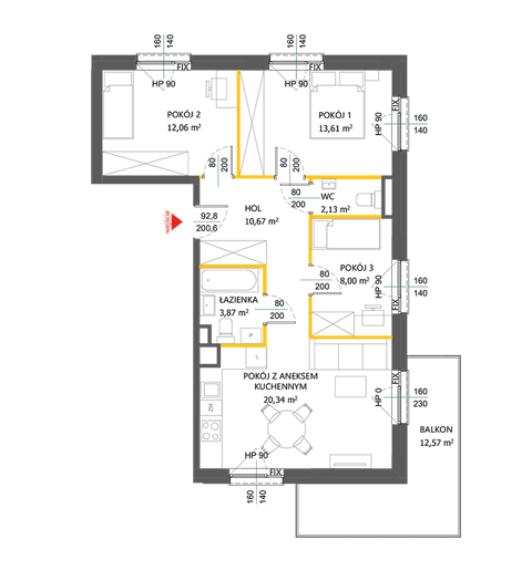 Plan 4 pok. 71m²