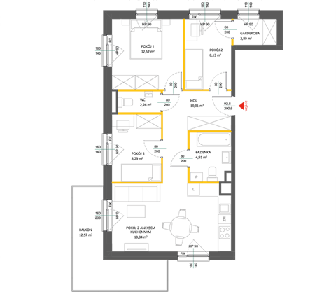 Plan 4 pok. 69m²