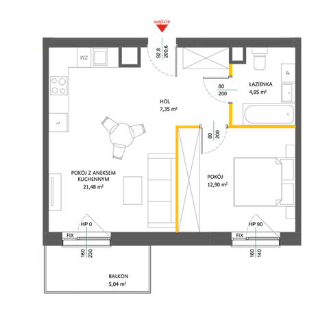 Plan 2 pok. 47m²