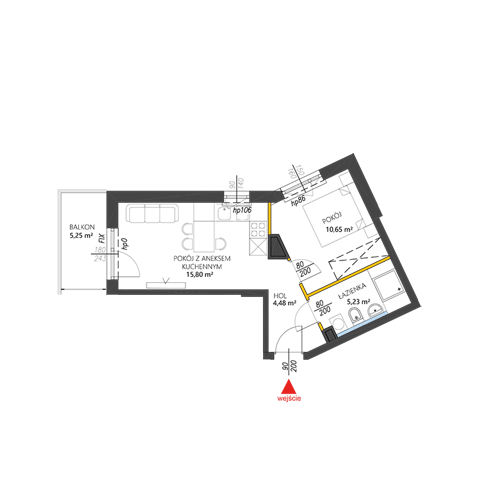 Plan 2 pok. 36m²