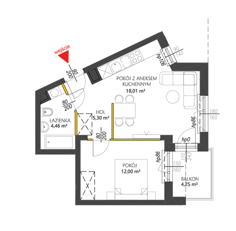 Plan 2 pok. 40m²