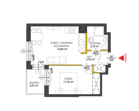 Plan 2 pok. 36m²