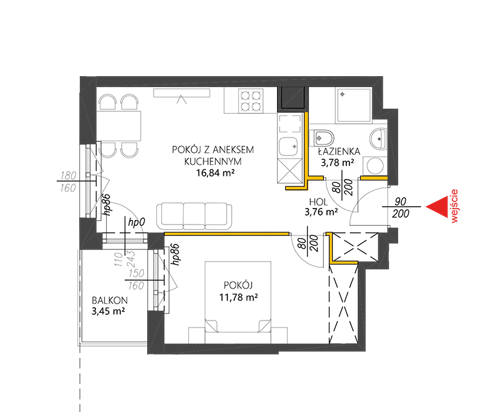 Plan 2 pok. 36m²