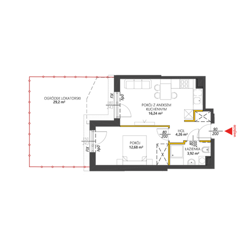 Plan 2 pok. 37m²
