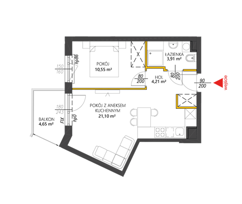 Plan 2 pok. 40m²