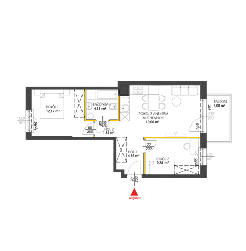 Plan 3 pok. 51m²