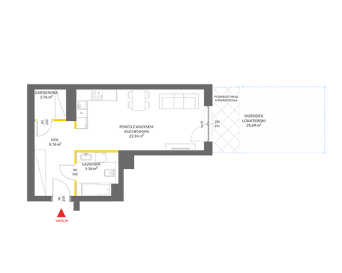 Plan 1 pok. 40m²