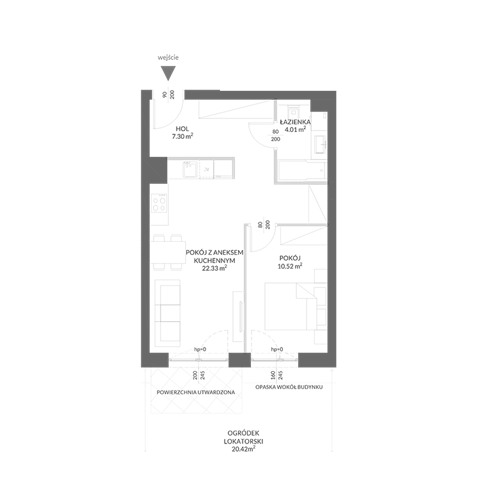 Plan 2 pok. 44m²