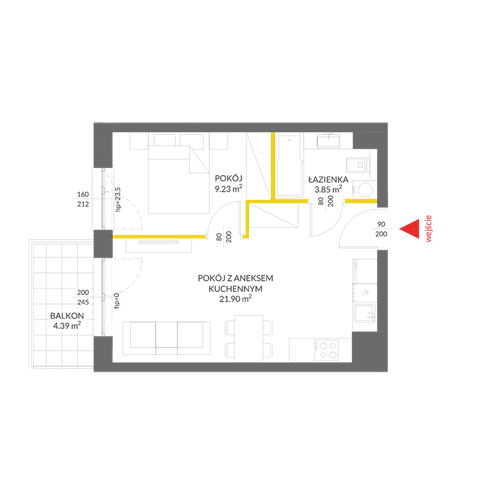 Plan 2 pok. 35m²