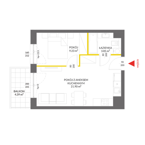 Plan 2 pok. 35m²