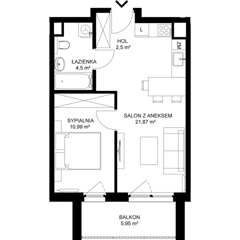 Plan 2 pok. 40m²