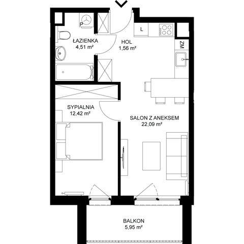 Plan 2 pok. 41m²