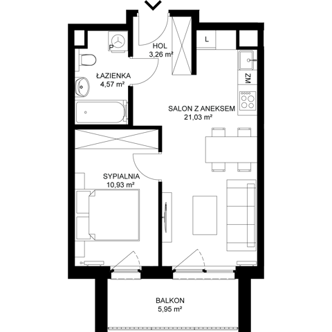 Plan 2 pok. 40m²