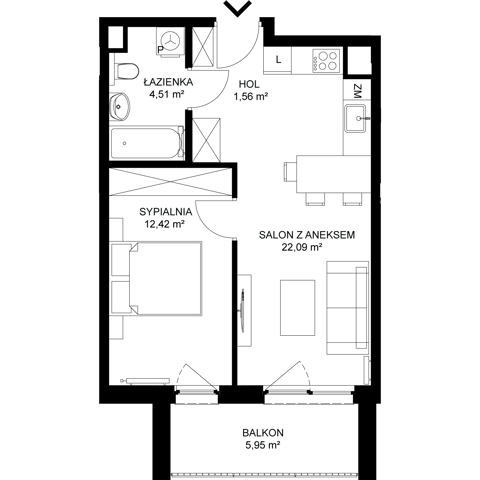 Plan 2 pok. 41m²