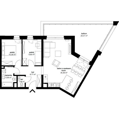Plan 3 pok. 71m²
