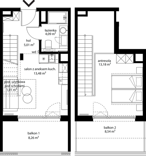 Plan 1 pok. 40m²