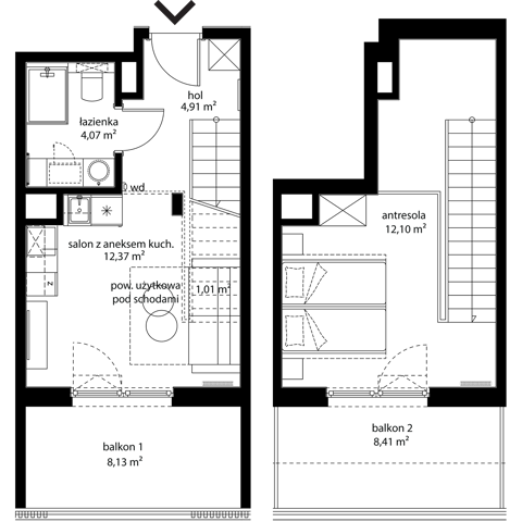 Plan 1 pok. 37m²