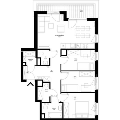 Plan 4 pok. 83m²
