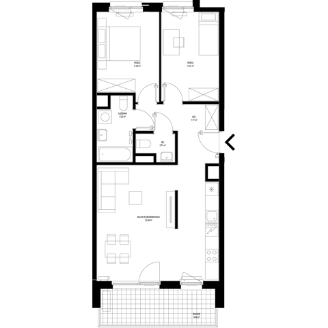 Plan 3 pok. 68m²