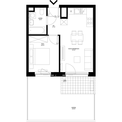 Plan 2 pok. 38m²