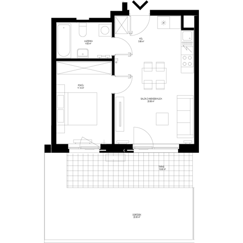 Plan 2 pok. 40m²