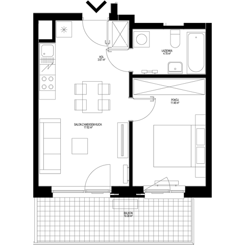 Plan 2 pok. 38m²