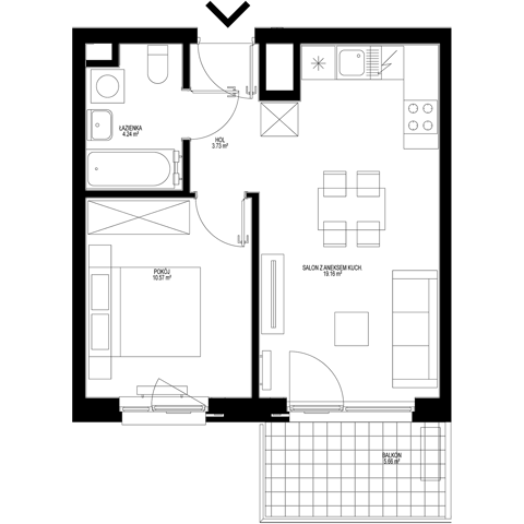 Plan 2 pok. 38m²