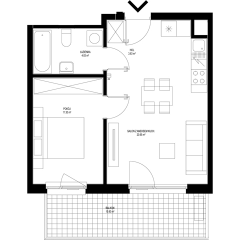 Plan 2 pok. 41m²