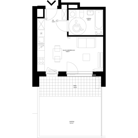 Plan 1 pok. 30m²