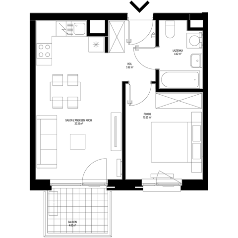 Plan 2 pok. 40m²