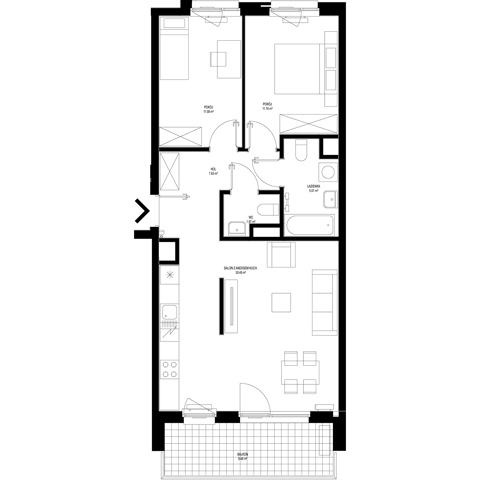 Plan 3 pok. 68m²