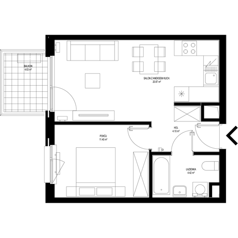 Plan 2 pok. 41m²