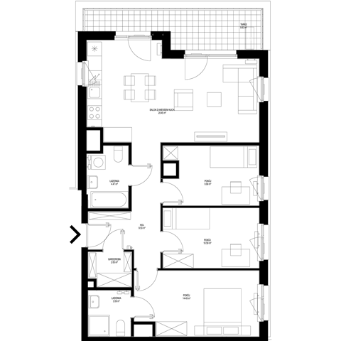 Plan 2 pok. 50m²