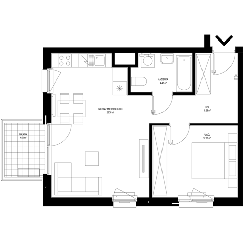 Plan 2 pok. 50m²