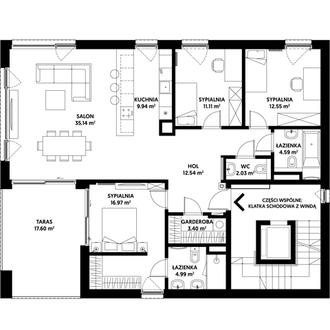 Plan 4 pok. 113m²