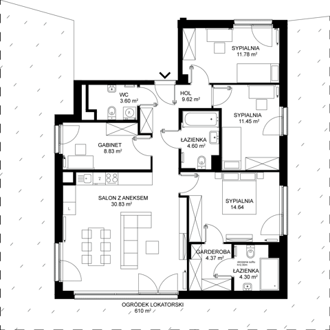 Plan 5 pok. 104m²