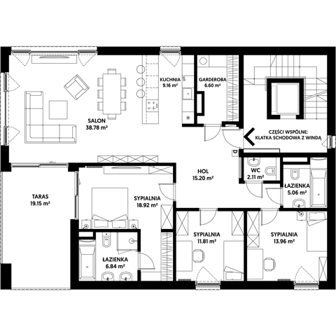 Plan 4 pok. 128m²