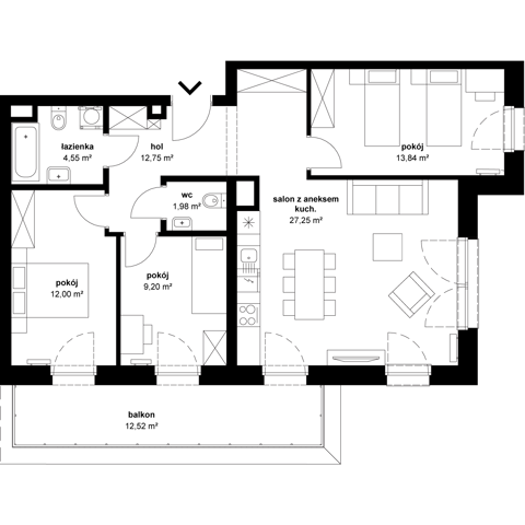Plan 4 pok. 82m²